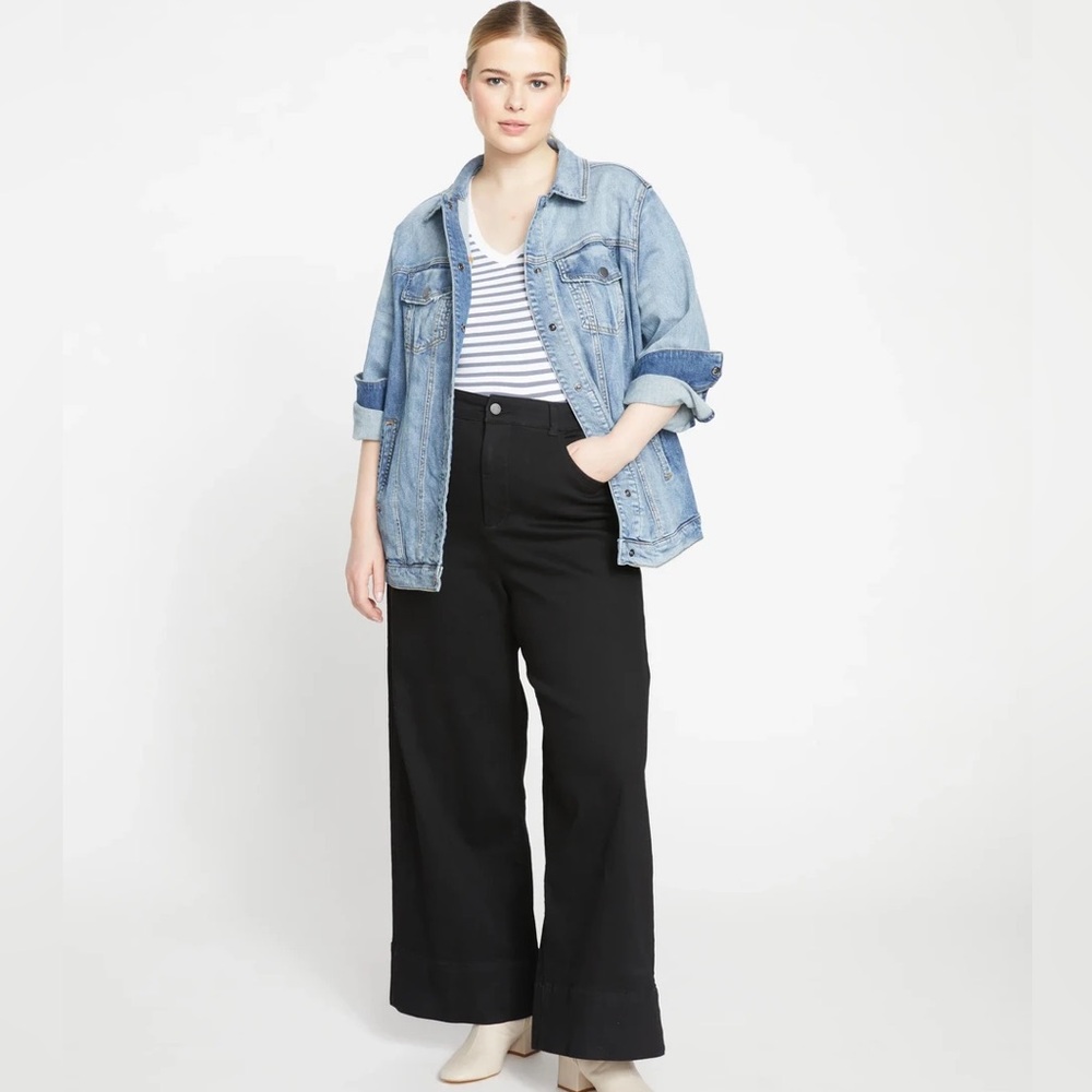Universal Standard Denim Chore Jacket with Side Snap Detail NWT